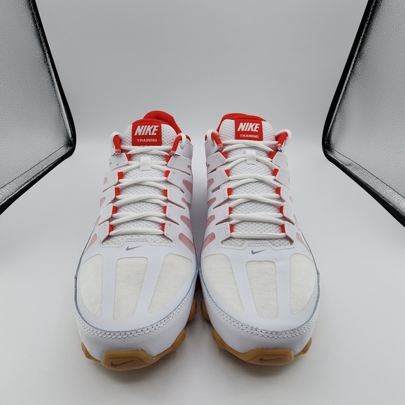 Nike Reax 8 TR Training Athletic Shoes Mens‎ Sz 12 White Wolf Grey Chile Red NEW